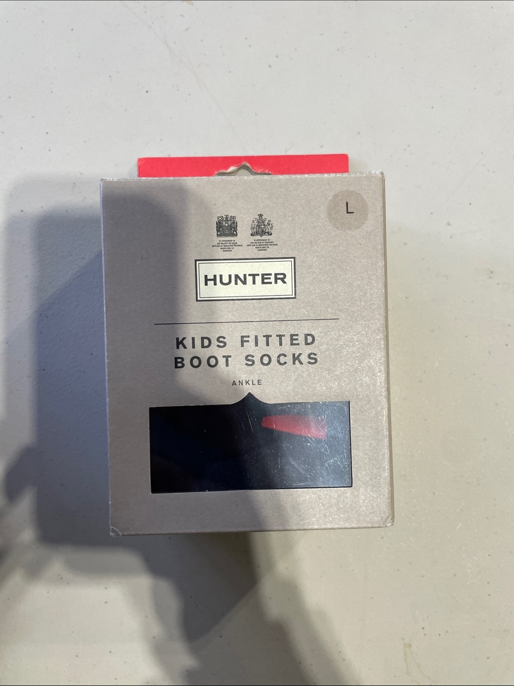 Hunter Kids Black Socks with Red Accent